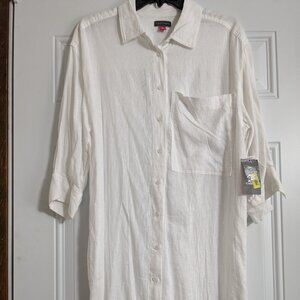 Vince Camuto Button Down Shirt Dress in White size XS